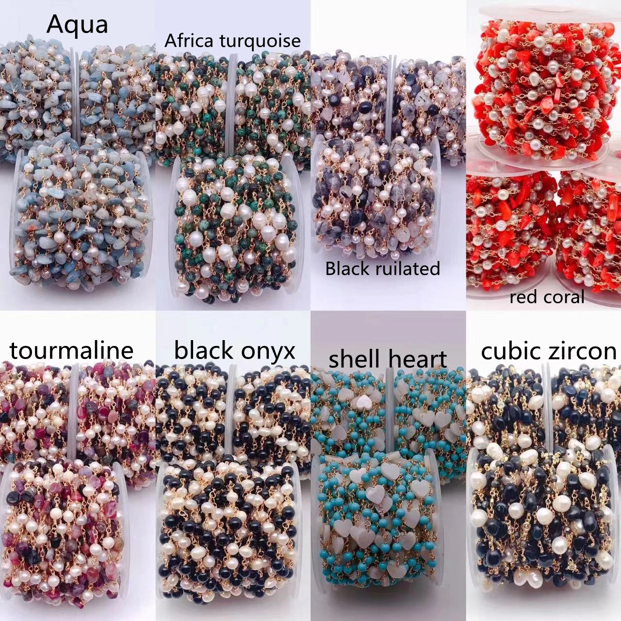 WT-RBC208 WKT Noble Natural Colorful Gemstone Beads Various Styles Freshwater Pearl Chain For Necklace Women Jewelry Accessories