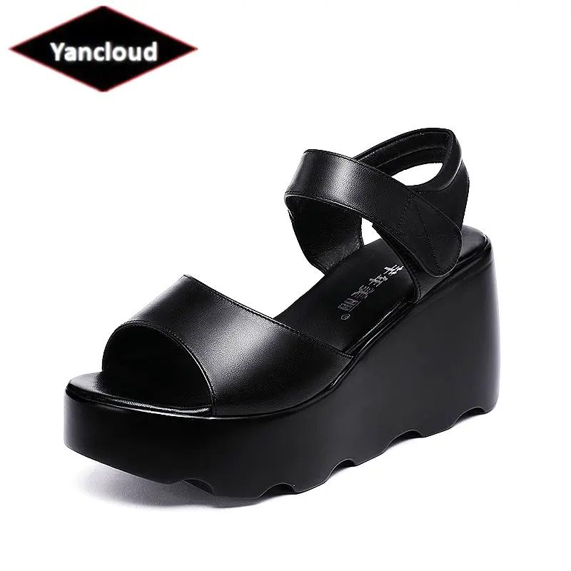 

Small Size 32-43 Open Head Chunky Platform Wedges Sandals Summer 2022 Women's High Heels Shoes Casual Beach Office Mother