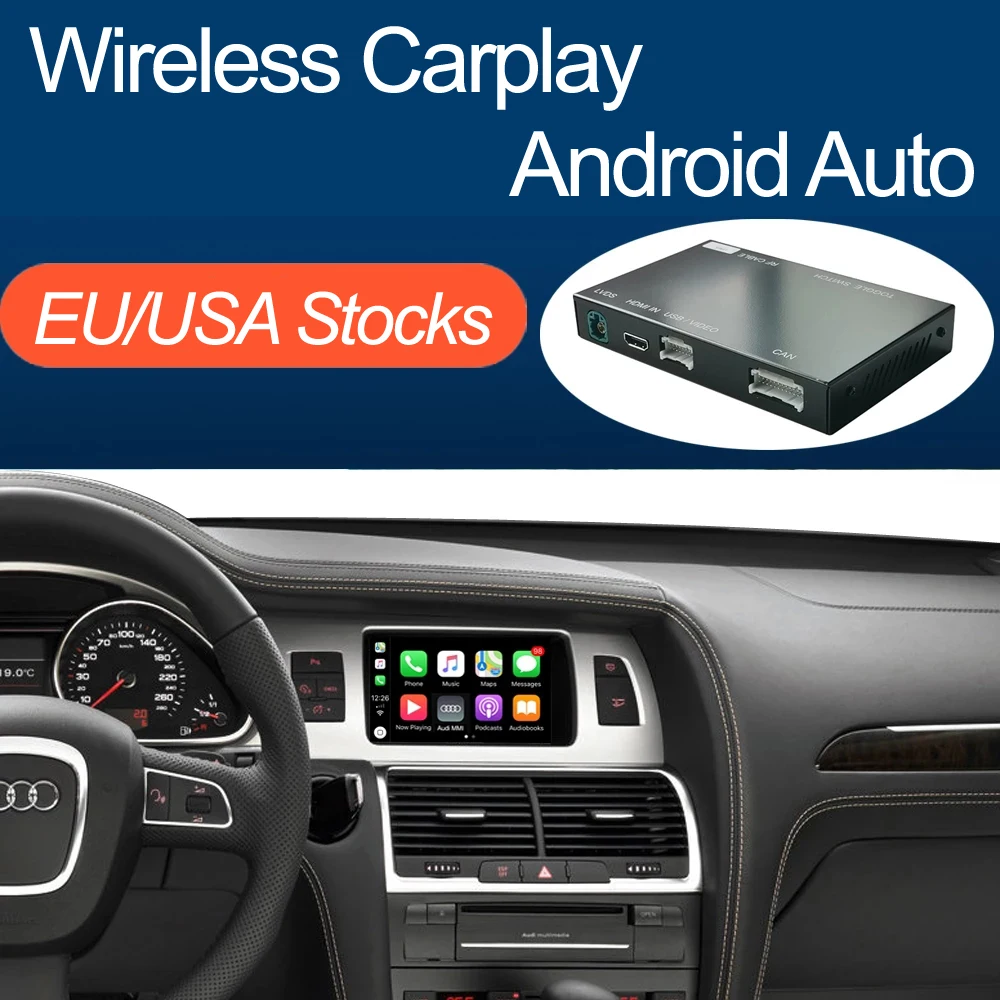 Wireless Apple CarPlay Android Auto Interface for Audi Q7 2010-2015, with AirPlay Mirror Link Car Play Functions