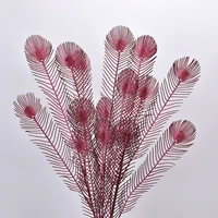 artificial flower peacock tail feather maple leaf eucalyptus leaves bouquet fake plant home wedding christmas decoration