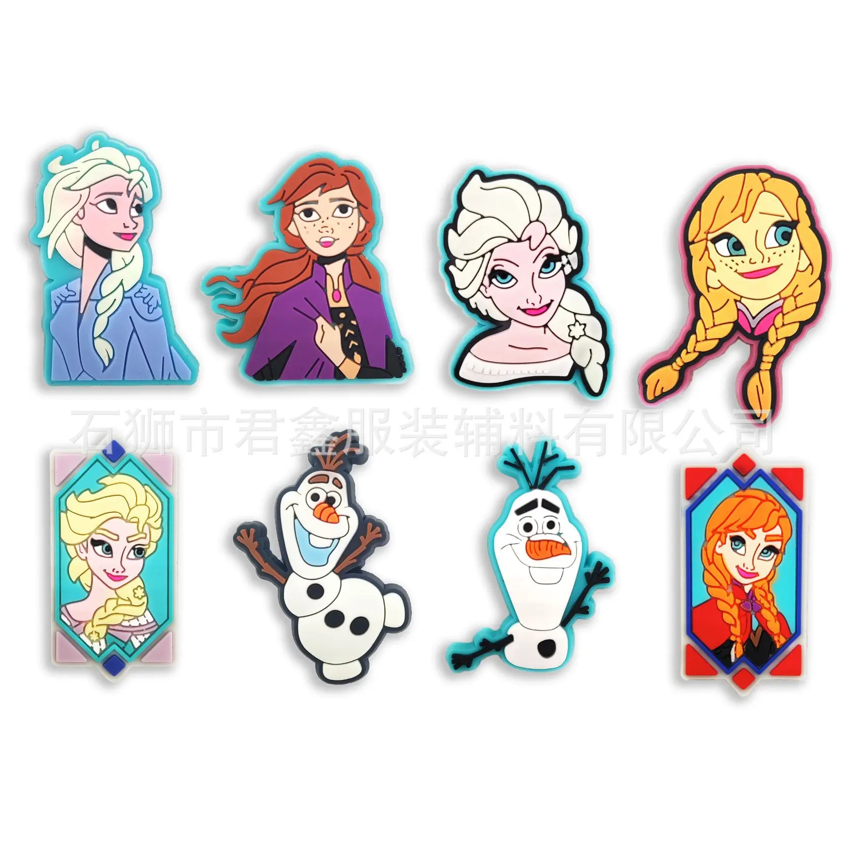 Single Sale 1pcs Frozen Series Slippers Shoe Buckle Fit Croc Jibz PVC Charms Accessories Wholesale DIY Shoes Decorations Gifts