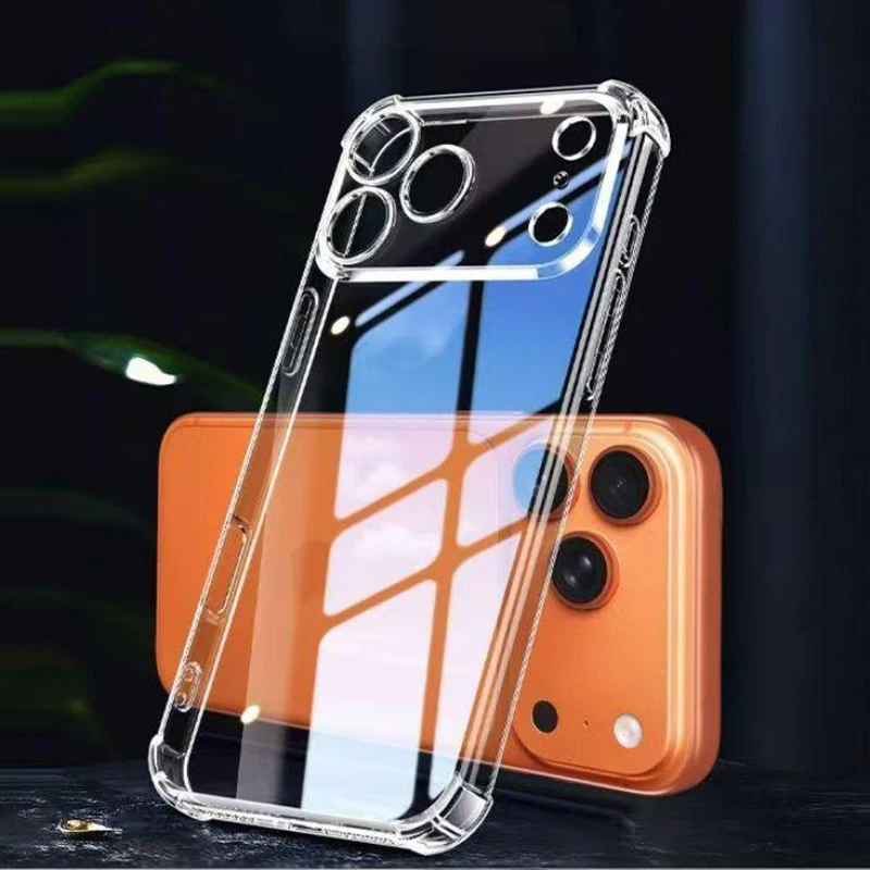Фото Ультратонкий прозрачный чехол для iPhone 17 Pro Max, мягкий TPU-чехол для iPhone 17 Pro Max, ударопрочная прозрачная задняя Чехлы, чехол на айфон 17 про макс №1