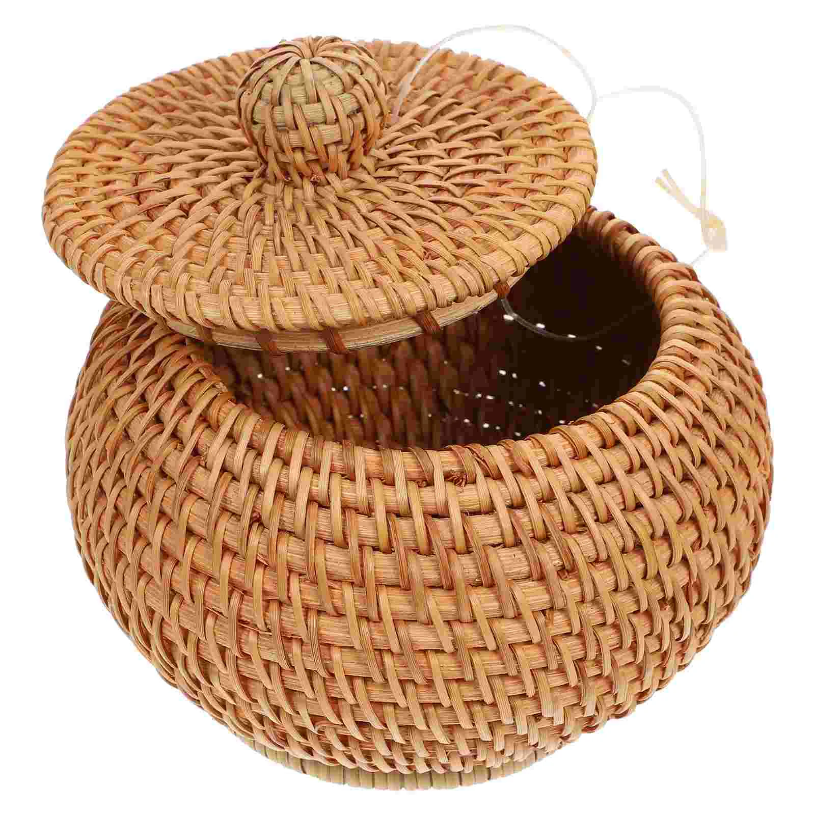 

Make Storage Box Snack Serving Tray Lid Wicker Fruit Basket Autumn Vines Handmade Sundries Organizer Baskets
