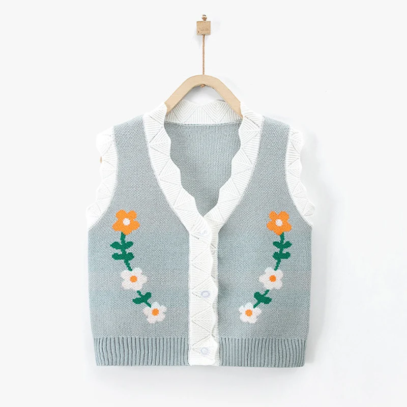 

2022 Vest for Kids Girls Winter Autumn Korean Style Cute Sweet Waistcoats Baby Hooded Sleeveless Jackets Infant Outerwear Coats
