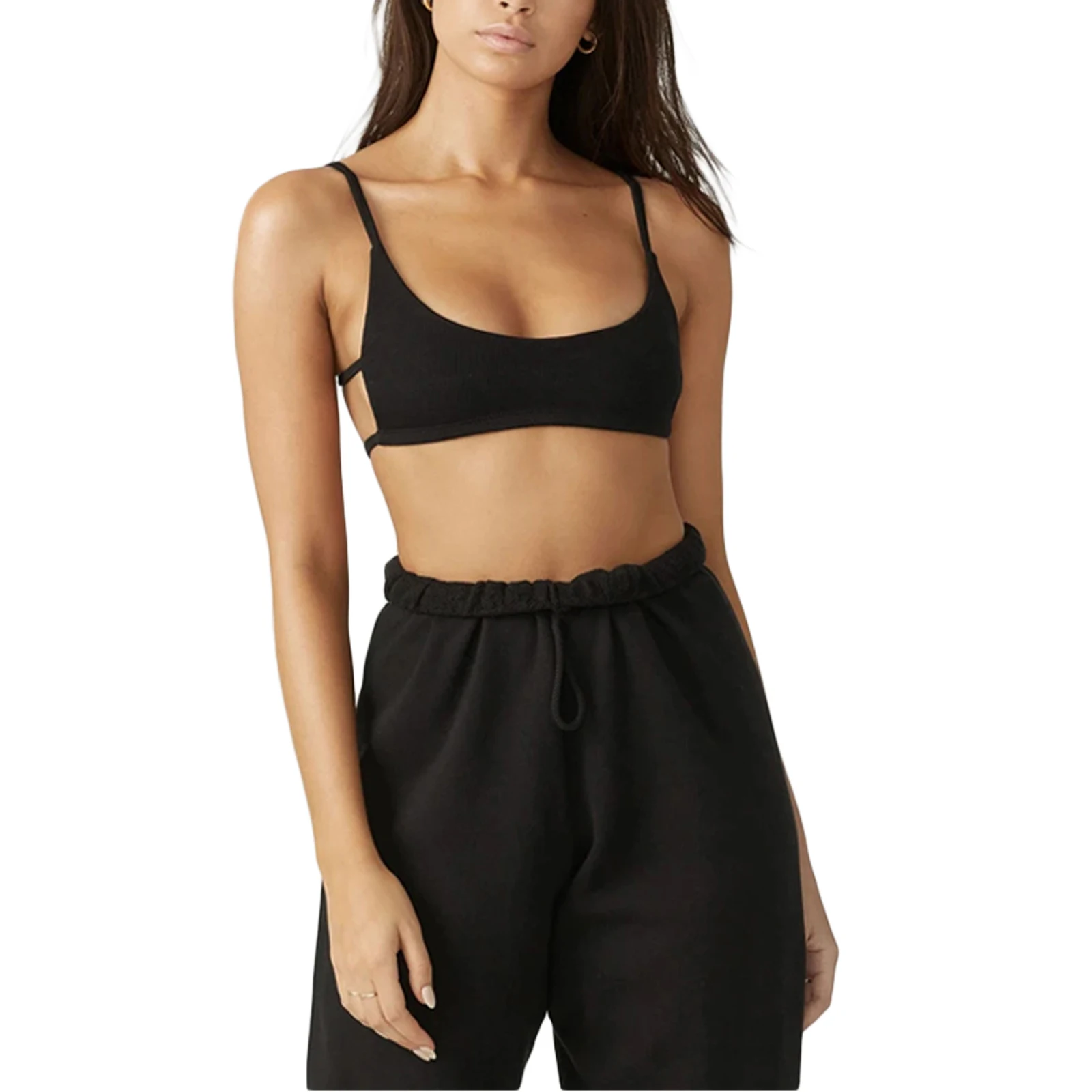 Женский пикантный укороченный топ без рукавов с открытой спиной на тонких