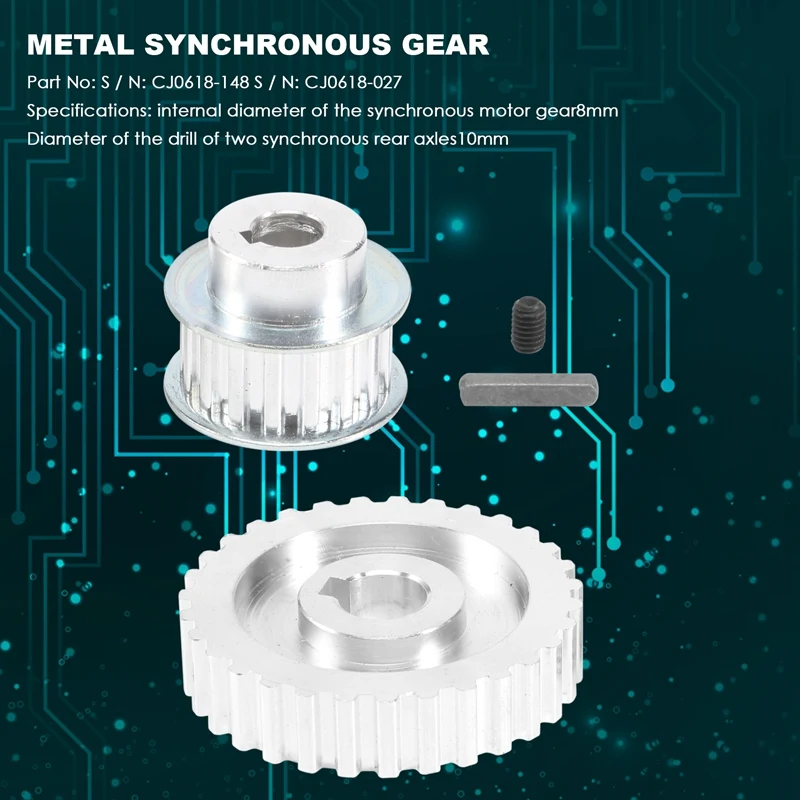 2 шт. металлический синхронный шкив ремень двигателя приводная шестерня S/N Cj0618
