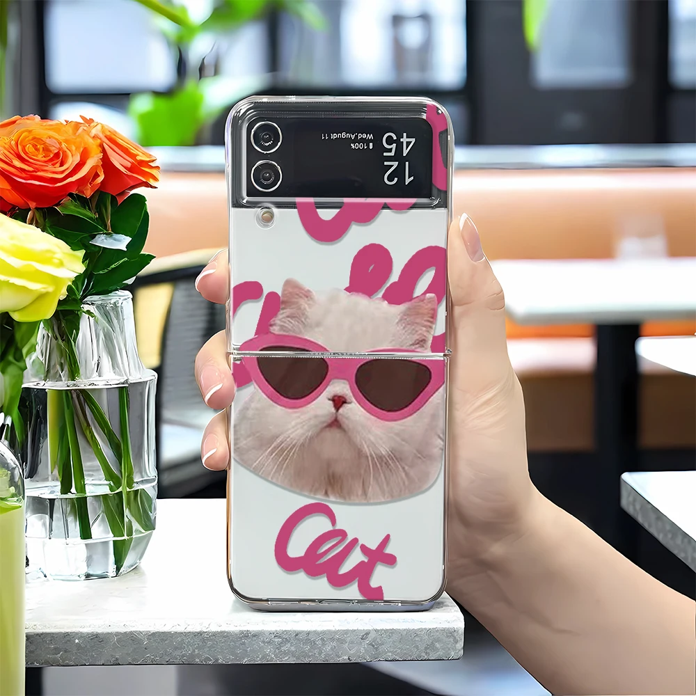 Крутой чехол с котом для телефона Samsung Z FLIP 3 4 5 на W23 ZFLIP SM-F7210 F711