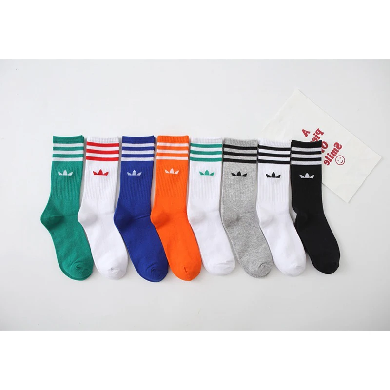 New Fashion High Tube Sports Socks Clover Men and Women Cotton Socks Wild Ins Tide Socks Striped Socks 2023 AD Women Socks