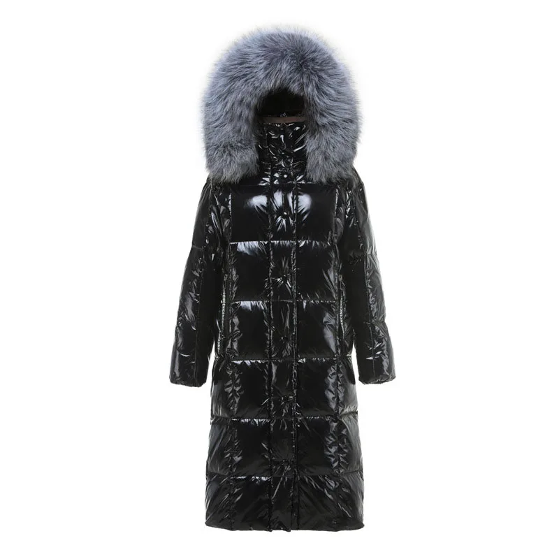 Women's Parker Down Jacket Women's Mid-Length 2023 New Winter Warm Hooded Fashion Shiny High Quality Women's Down Jacket NBH708