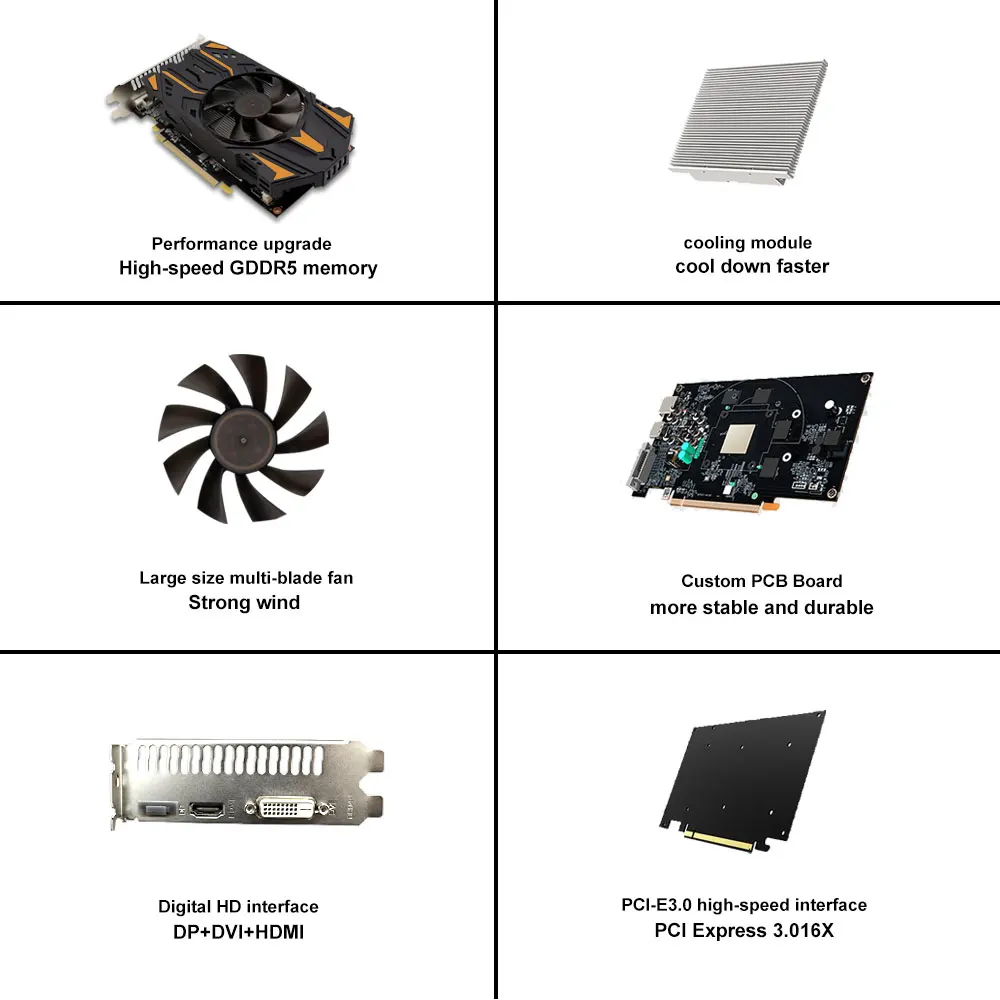 RX 560 4 Гб 550 Новая графическая карта 128Bit GDDR5 видеокарты для AMD Radeon RX560 4G |