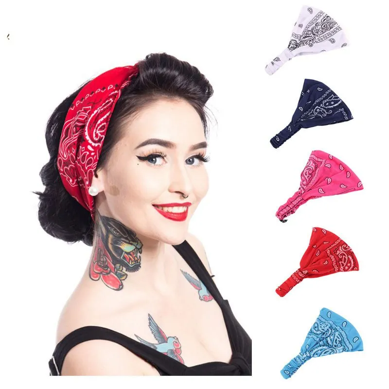 

Women's Knotted Headband Hair Accessories Printing Fashion Knitted Cotton Elastic Hair Band Bohemian Turban Tam-O'-Shanter