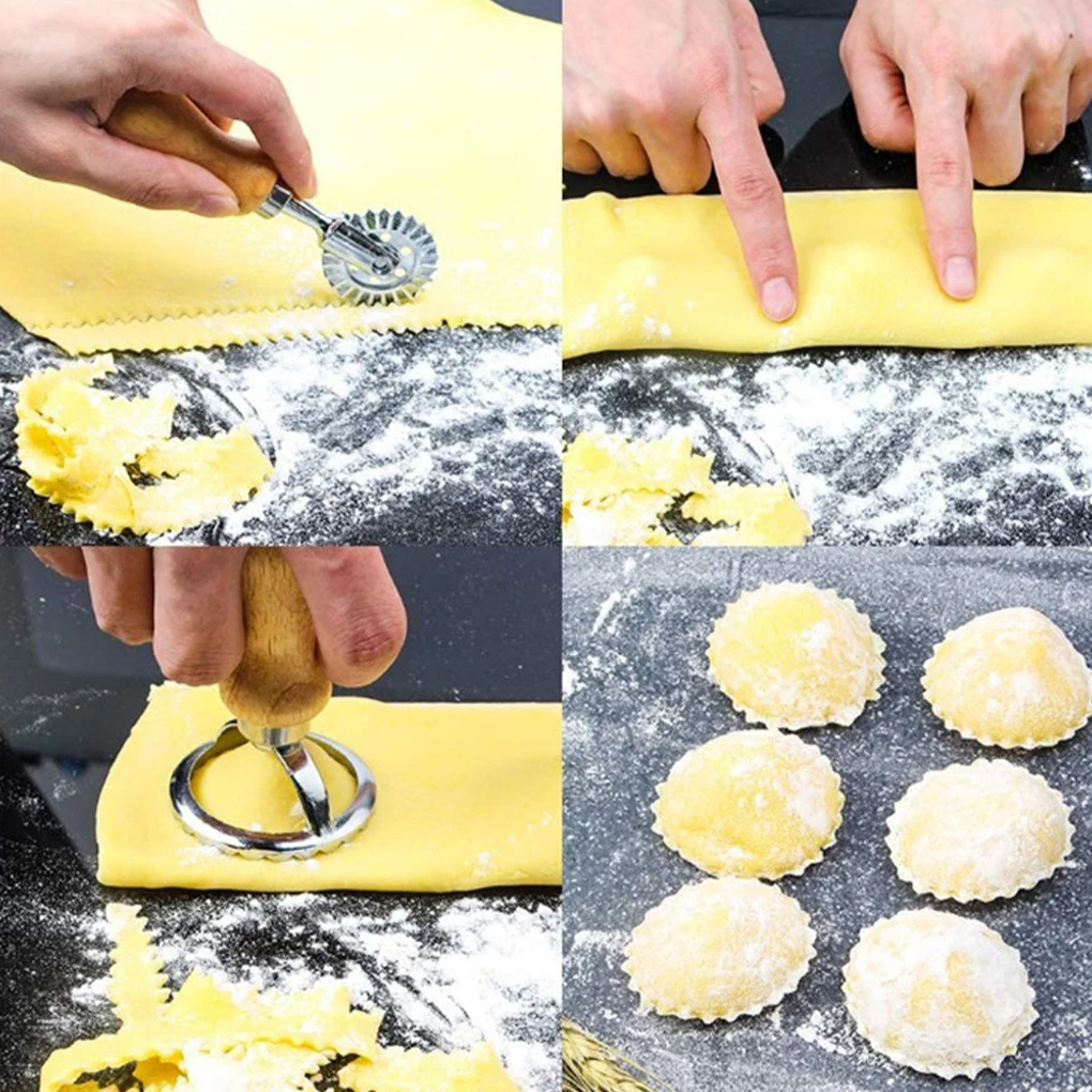 

4Pcs Pastry Press Dumpling Mould Lace Embossing Set Tools Biscuit