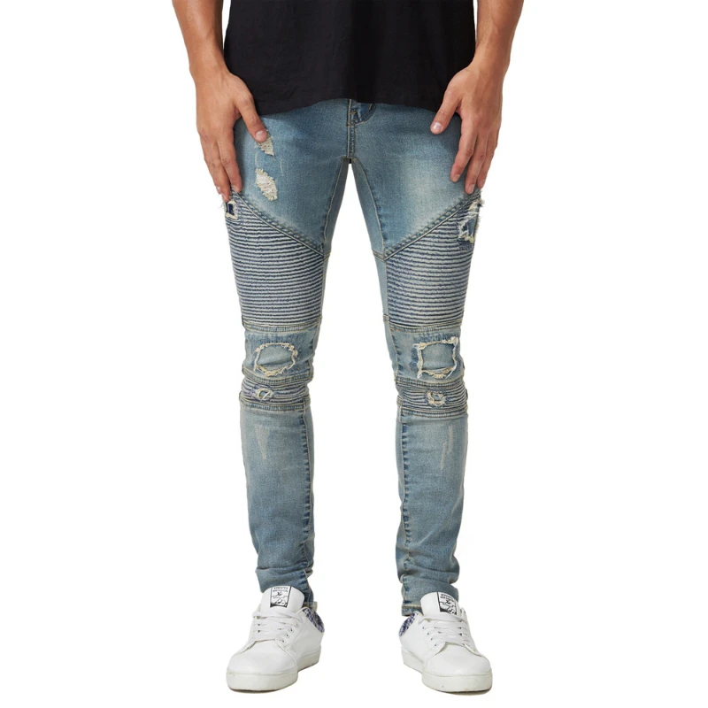 High Street Ripped Men's Jeans Streetwear Jeans Man's Trousers