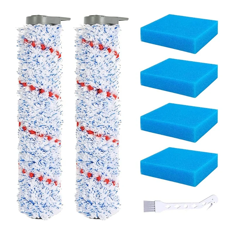 

Replacement Roller For Tineco Ifloor Wet Dry Cordless Vacuum Cleaner, 2 Pack Roller Brush, 4 Pre-Filter Foam