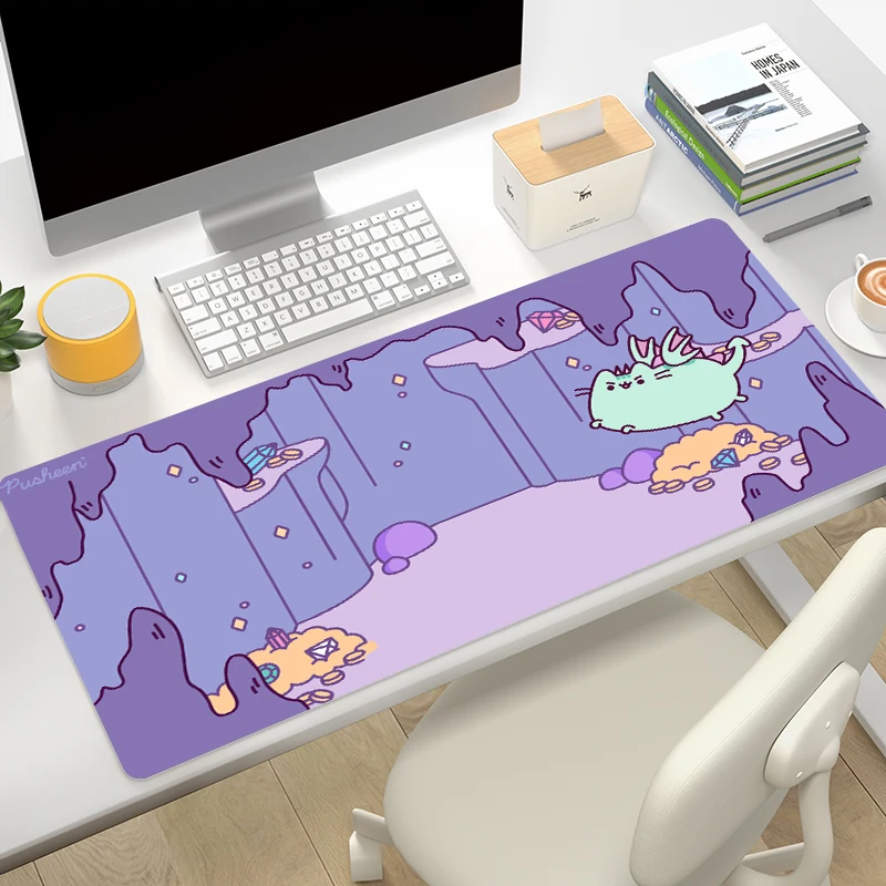 

Large Mouse Pad 900x400 Pusheen Cat Mousepad Gamer Pc Cabinet Games Desk Accessories Computer Desks Keyboard Mat Gaming Mats Xxl
