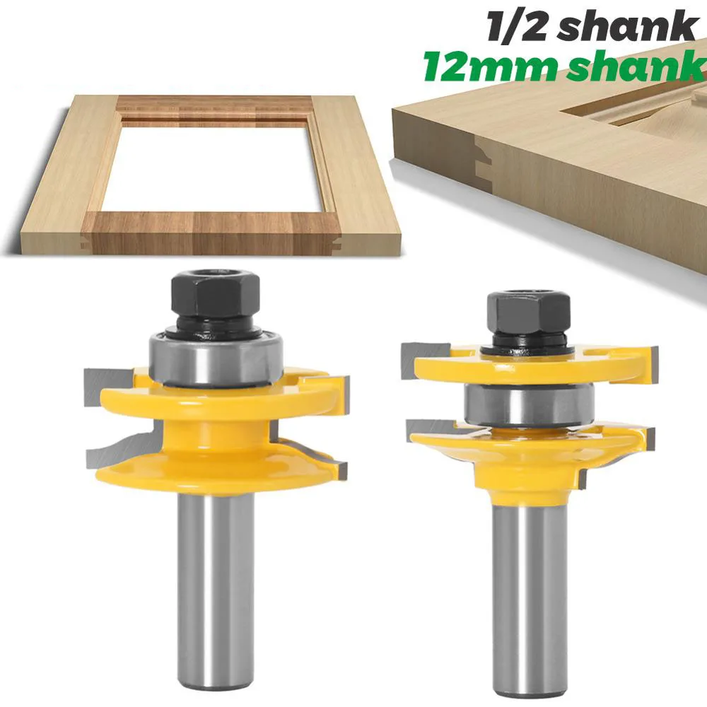 

2 шт./компл. 1/4 "хвостовик 1/2 мм 12 мм Фрезерный резак шейкер для резьбы по дереву рельсы & стиль фрезы карбидный дверной нож