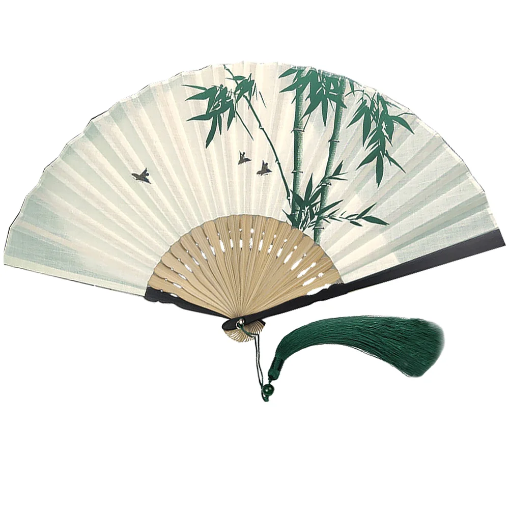 

Handheld Fan Dance Party Prop Dancing Cloth Chinese Style Handheld Fans Photo Bamboo Adornment Foldable Women