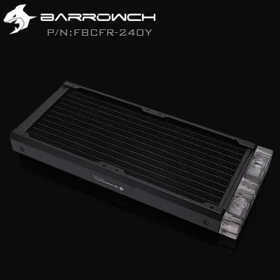 Фото Радиатор водяного охлаждения BARROWCH 240 360, медь, POM/акрил, модульное съемное издание, серия Chameleon Fish, черный/серебристый №3