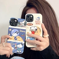 anime snoopy cartoon cortex soft phone cases for iphone 13 12 11 pro max xr xs max 8 x 7 se 2020 couple anti drop cover