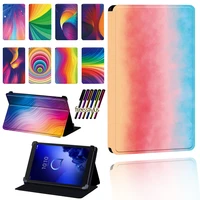 universal case for alcatel 1t 7 103t 8 10a3 10 tablet watercolor pattern foldable anti fall tablet protective cover pen