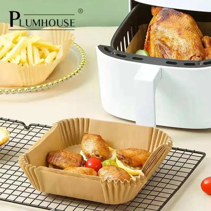 

30/50PCS Baking Pan Paper Paper Tray For Air Fryer Air Fryer Accessories Silicone Oil Oven Tray Air Fryer Disposable Paper Liner