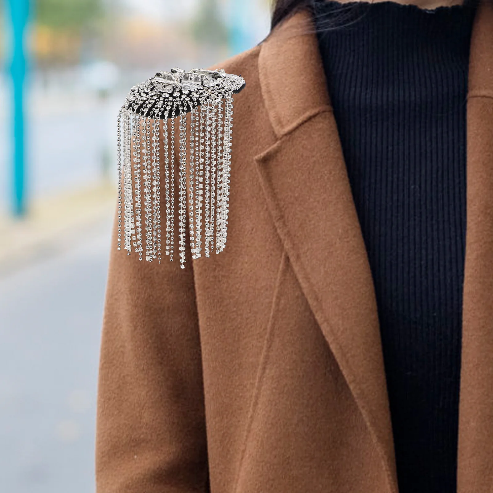 1 пара серебряных эполий с кисточками стразы наплечная доска костюм значок на