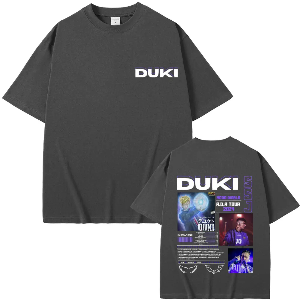 Фото Rapper Duki ADA Tour 2024 Double Sided Print T-shirt Male Hip Hop Oversized T Shirts Men Women Fashion High Quality Short Sleeve №2