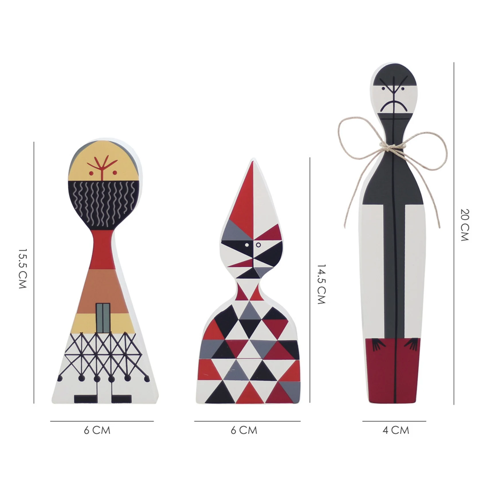 

Modern Abstract Wooden Dolls Painted Family Crafts Decorations Kids Gift Baby Toys Home Decorative Model 3 Pcs/Set NO.3