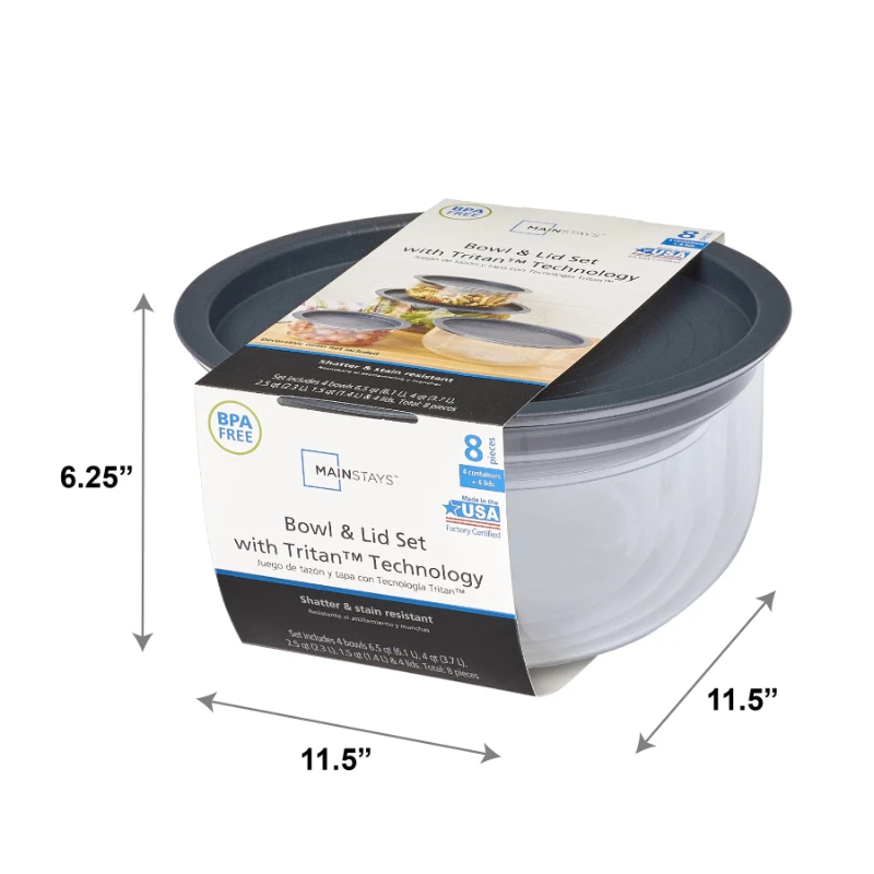 

Camping Tritan 8 Piece Bowl Set