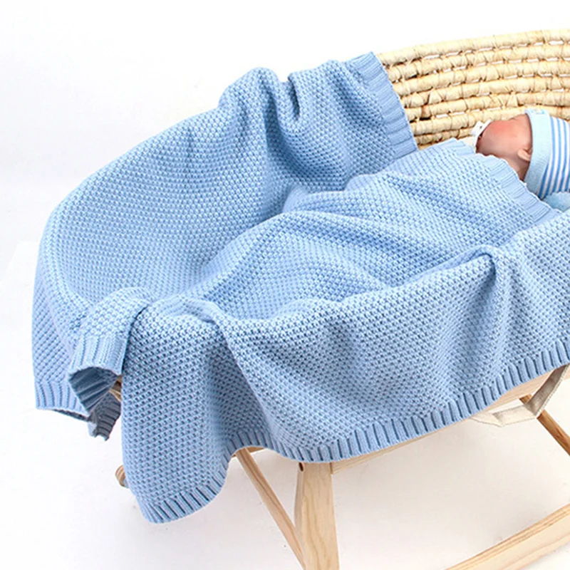 Одеяло для детской коляски, трикотажное Пеленальное Одеяло для новорожденных, супермягкое постельное белье для младенцев, кровать, диван, корзина