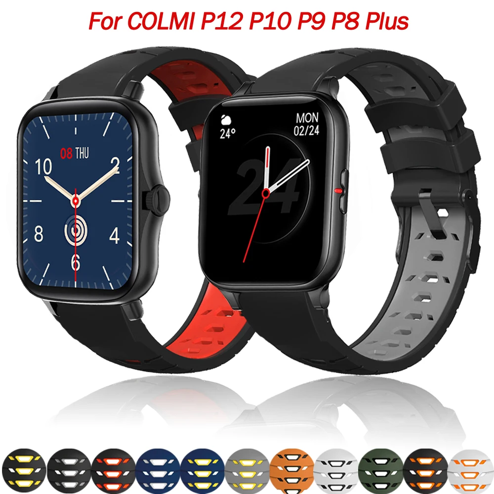 

20mm Silicone Strap For COLMI P8 Plus Watchband For COLMI P8 Pro/P8 SE/P12/P9/P10 Smartwatch Band Wristband Bracelet Accessories
