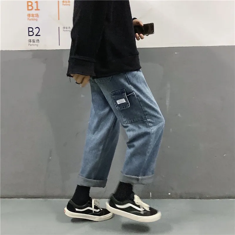 New Straight Jeans Men Loose Trend Wild Simple Design High Quality Comfortable Retro Wide Leg Pants Fashionable Men's Streetwear