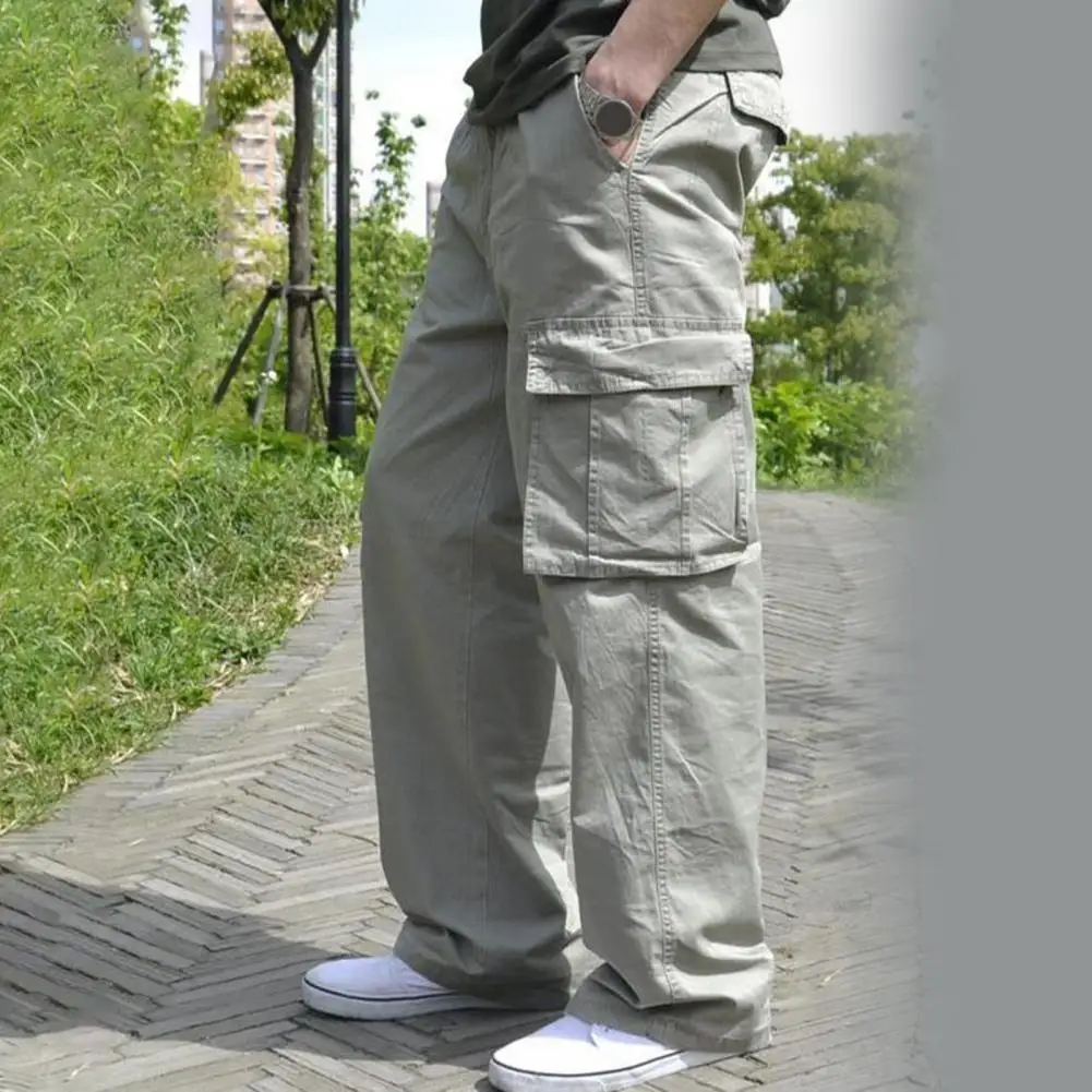 

Baggy Trousers Solid Color Autumn Streetwear Relaxed Fit High Waist Trousers Jogging Trousers for Outdoor