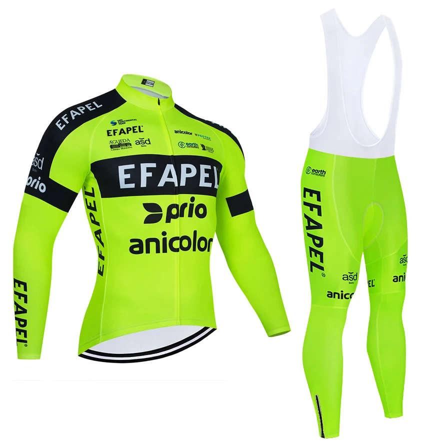 

2022 EFAPEL Cycling Team Jersey Bike Maillot Culottes Men Winter MTB Ropa Ciclismo Thermal Fleece Bicycling Pants Clothing