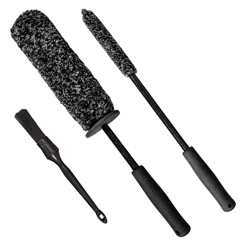 

Car Wheel Rim Brush Kit (3 Pack), Tire Woolies, Fiber Wheel Brush Great To Clean Dirty Rim Wheel