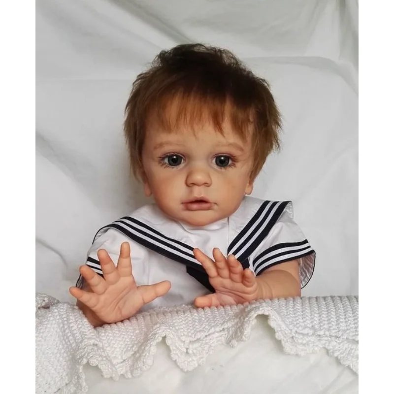 60CM Reborn Baby Boy Doll Toddler 3D-Paint Skin Alive Cloth Body Toy Realistic Soft Vinyl Limbs Dress Up Toy for Girl реборн
