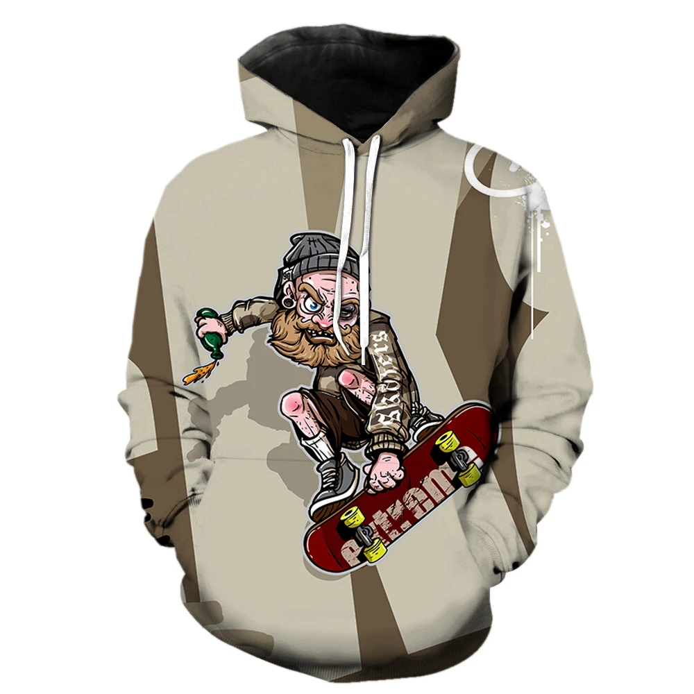 

Cool Sweatshirts Funny Fashion Oversized Cartoon Animation Skateboard Men's Hoodies 3D Print Unisex Streetwear With Hood Casual