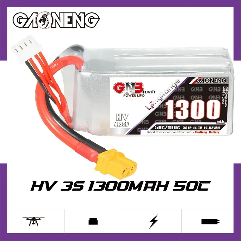 GNB 2S/3S/4S/6S 1300 мАч 50C Lipo аккумулятор для радиоуправляемых моделей машин-кульвертов