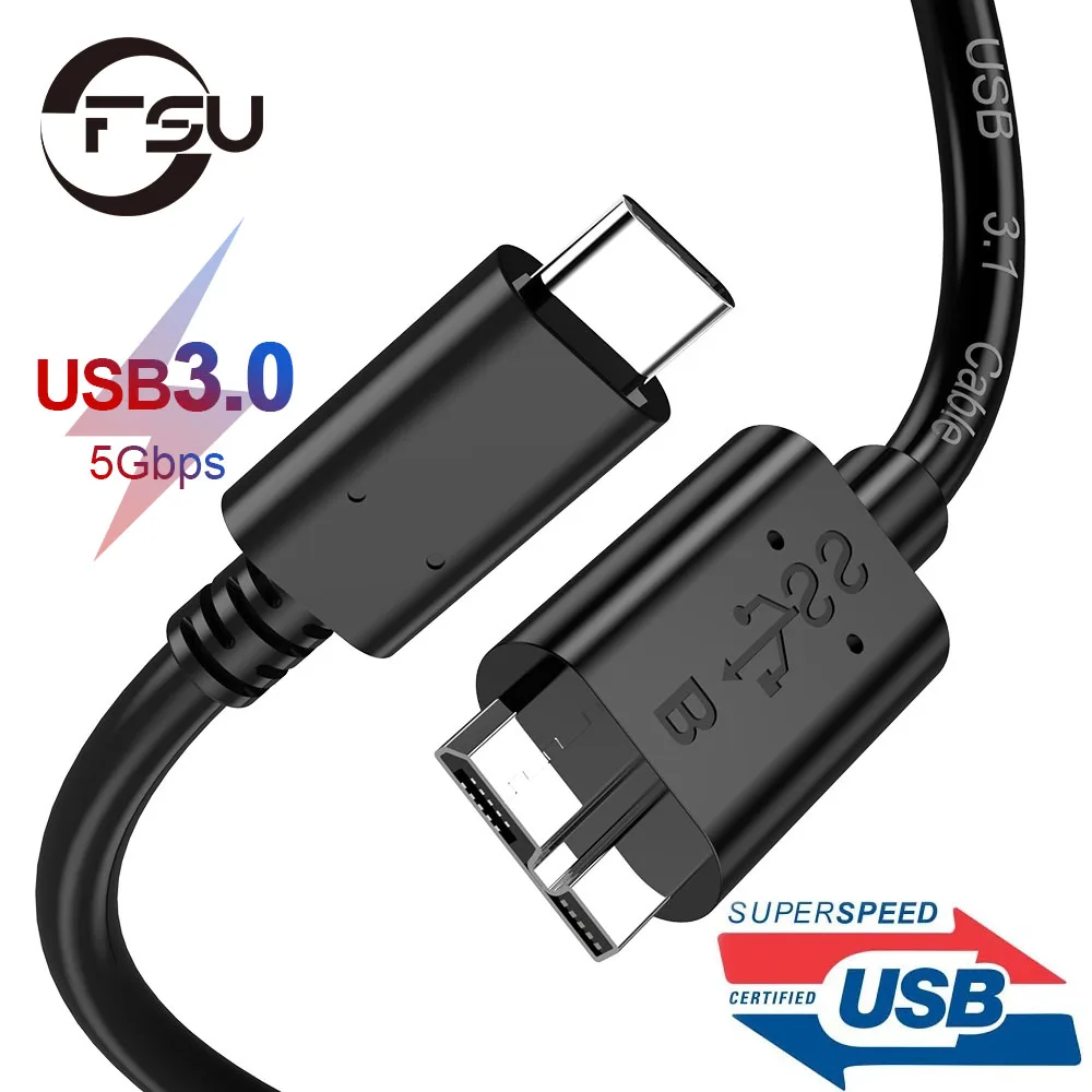FSU-Cable USB tipo C a Micro B 3,0, Cable de sincronización de...