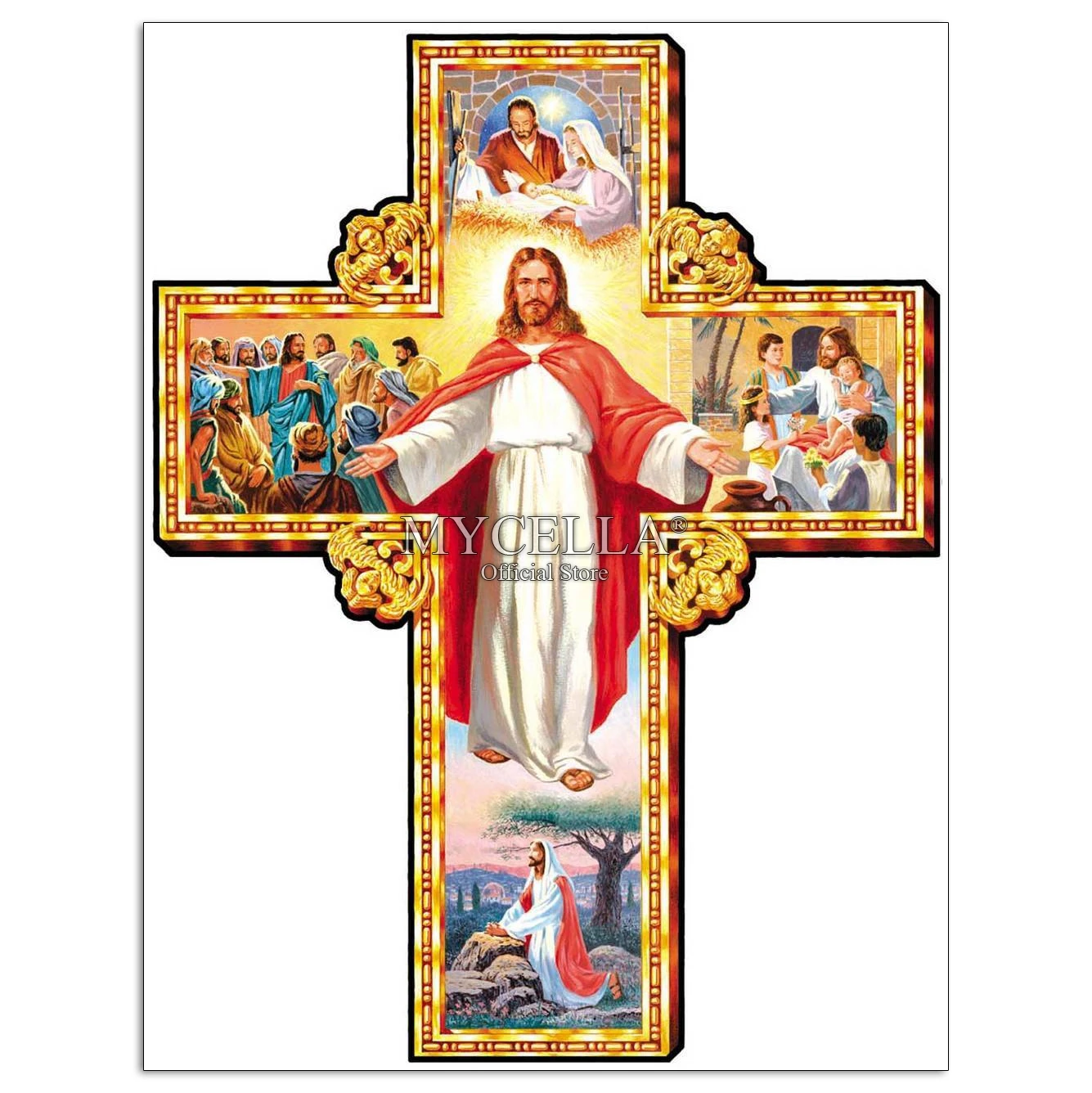 

Spiritual & Religious Full 5d Diy Diamond Painting Jewelry Cross Stitch Complete Kits Mosaic Embroidery Home Decoration Art Gift