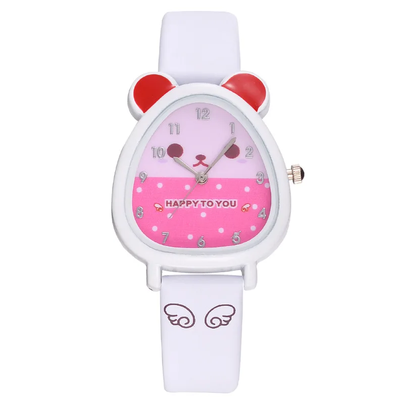 

Child Round Quartz Cartoon Mouse Pattern Dial Casual Watch Rubber Strap Fashionable Clock Waterproof Wristwatch for Kid Gifts