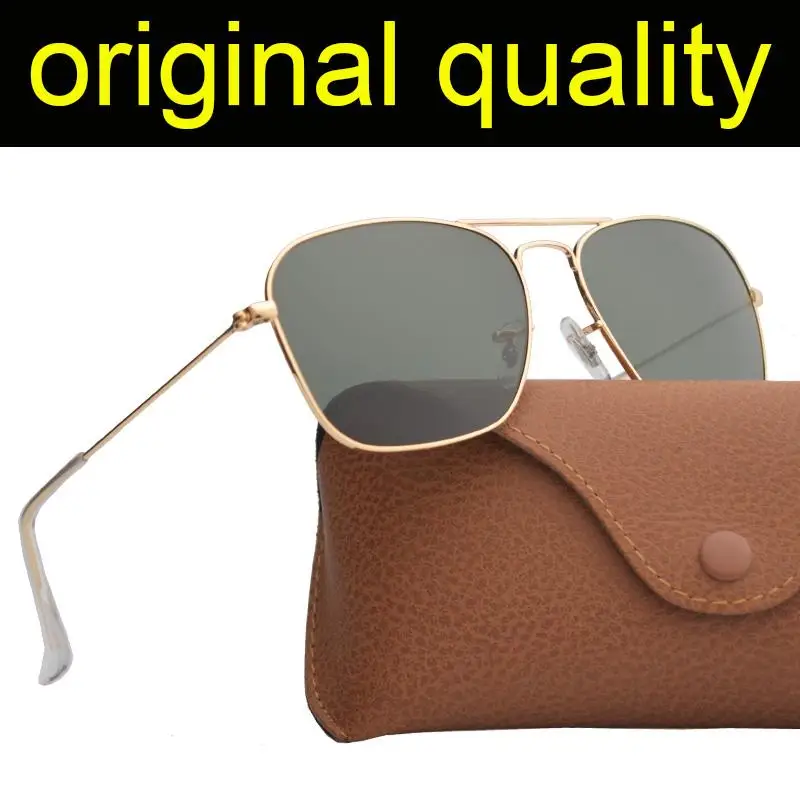 

TOP Quality Square Metal Frame Mens Wome Sunglasses Brand Sun Glasses Eyeware Des Lunettes De Soleil Includes Leather Case