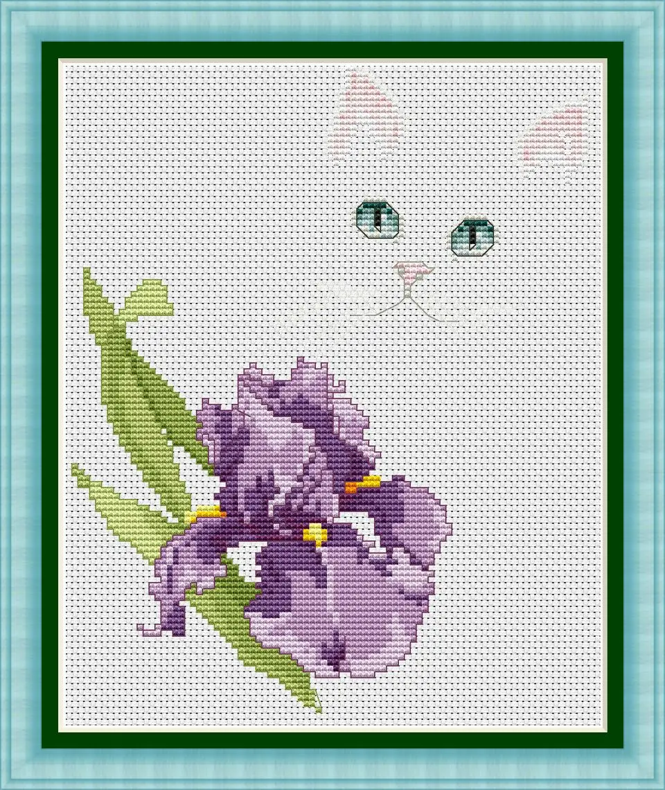 

KTF015 Cross Stitch Kit Cartoon Cat Art Homfun Maison Cross Stich Painting Joy Sunday Christmas Decorations For Home Homefun