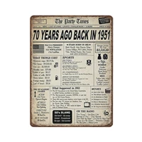 vintage durable thick metal signvintage 70th birthday tin sign 70 years ago back in 1951 printvintage wall decor%ef%bc%8cnovelty sign