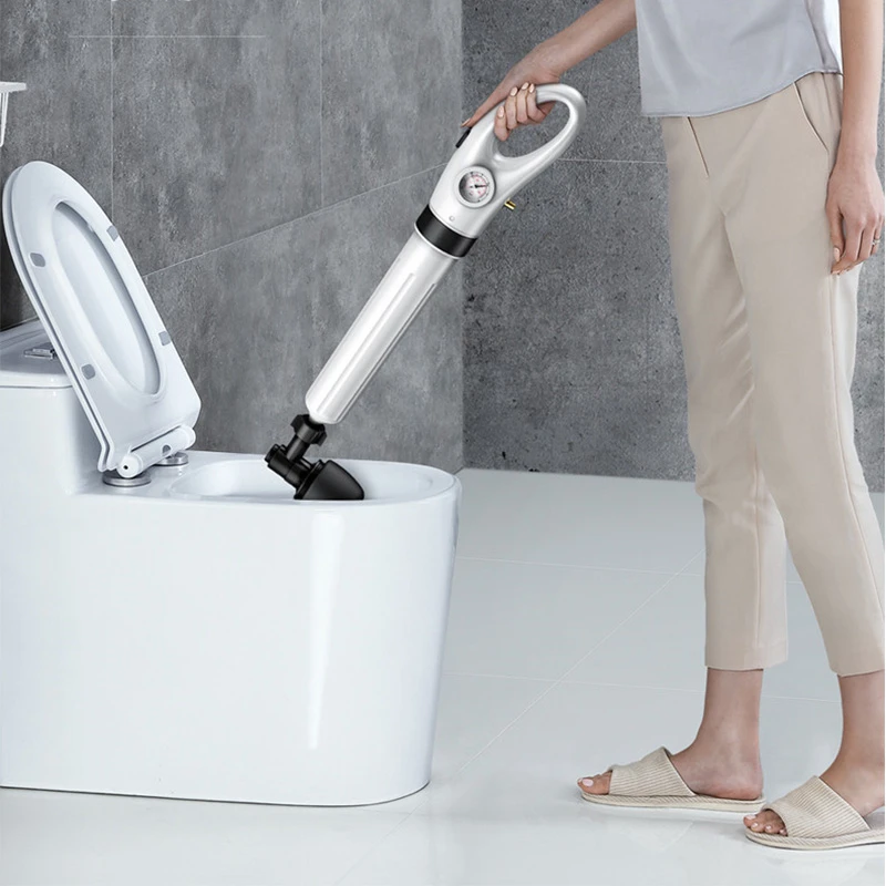 

Plunger Toilet Pipe Unblocker Air Guns Cleaner Automatic High Pressure Air Drain Blasters Pump Sink Drain Dredge Tools Powerful