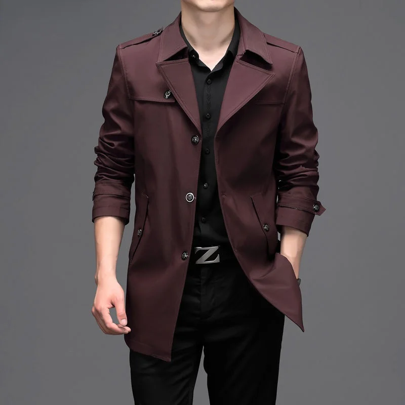 

Brand Spring Autumn Men Trench Coats Superior Quality Buttons Male Fashion Outerwear Jackets Windbreaker 100 Kg Y884