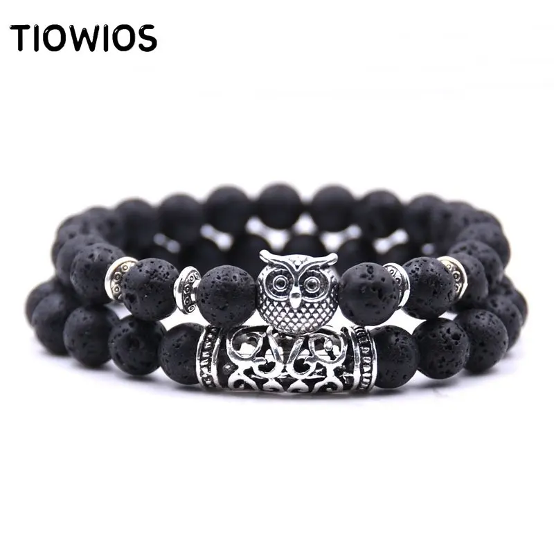 TIOWIOS Alloy Owl Set Beads Bracelet Party Lady Wedding Jewelry Gift For Men Women | Bracelets