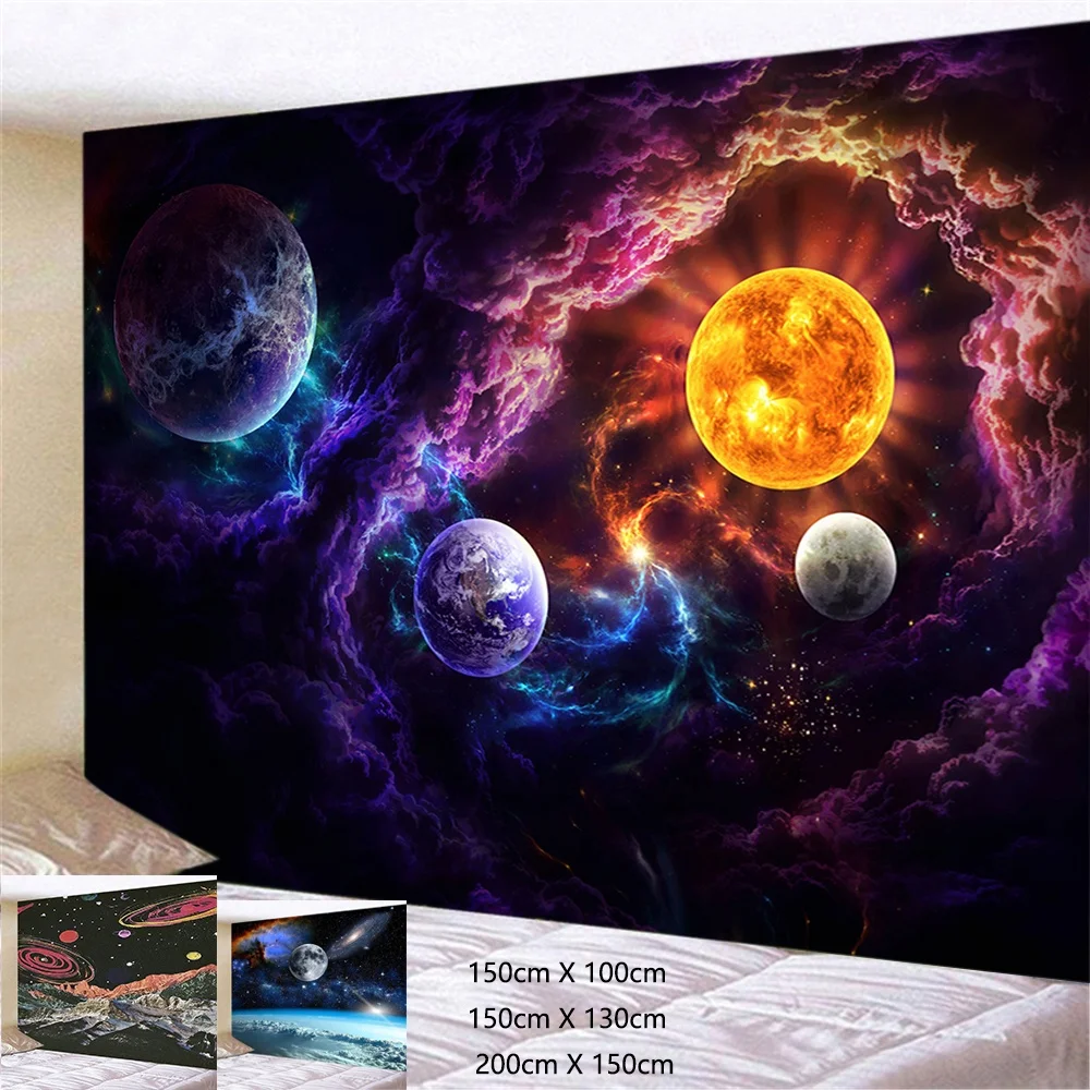 

Galaxy Planet Landscape Tapestry Wall Decor Hanging for Bedroom Decoration Living Room Hall Wall Painting Tapestry Room Decor