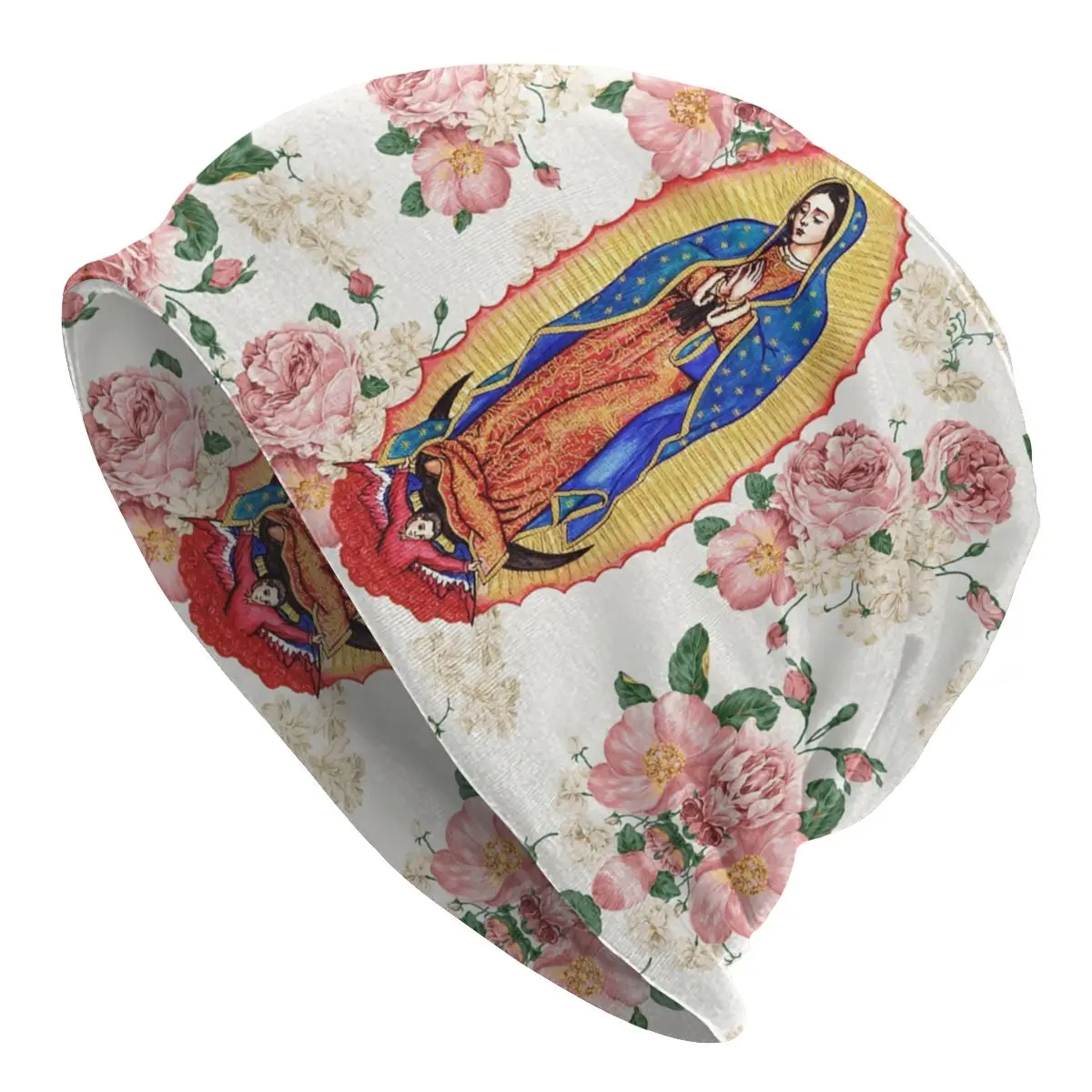 

Virgin Of Guadalupe Beanies Caps Unisex Fashion Winter Warm Knitting Hat Adult Mexico Catholic Virgin Mary Bonnet Hats