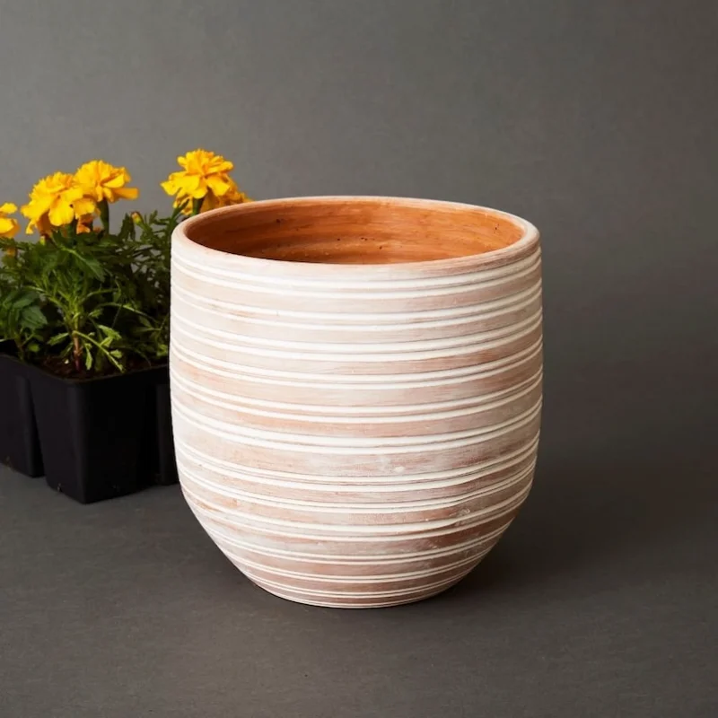 

Large Striped Terracotta Pot pots for plants pots